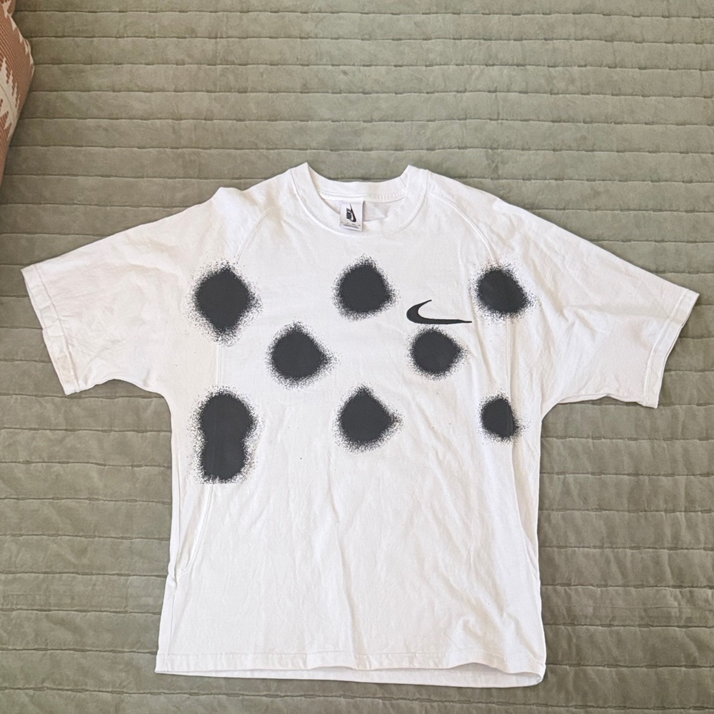 XS Off White Virgil Abloh Nike White Tee with Black Abstract Design